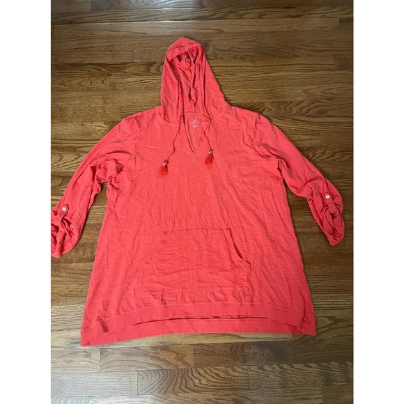 J. Jill Tops Jjill Tab Sleeve Knit Hoodie Poshmark